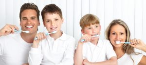 Family dentistry brushing teeth